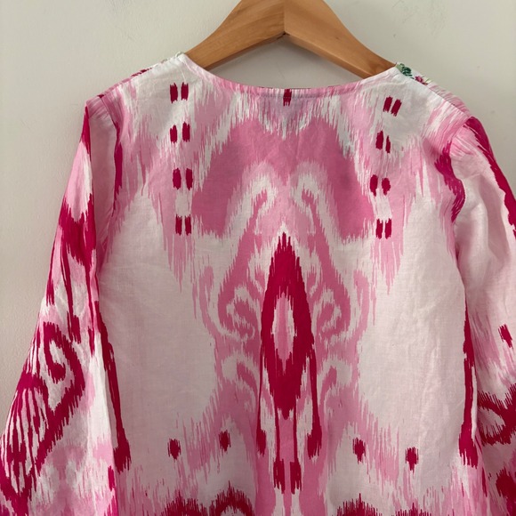 Oscar de la Renta Kids Pink Ikat Floral Garden Print Tunic Dress 8Y Portugal - Picture 4 of 10